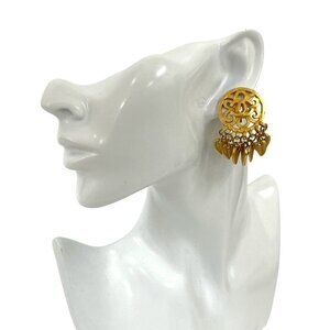 CHANEL Vintage Gold Logo Earrings
